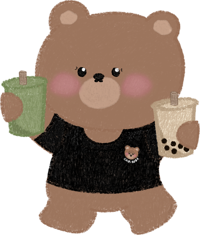 chibiboba beertje met twee bubble teas