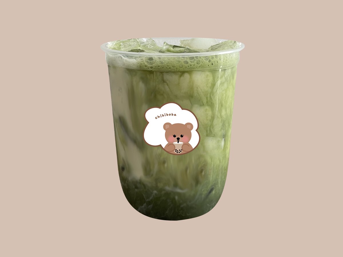 matcha latte bij chibiboba in Merksem, Antwerpen