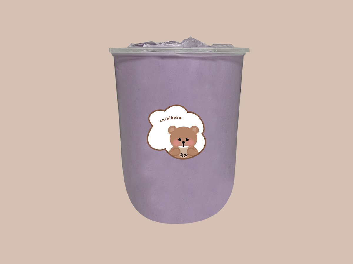 taro milk tea bij chibiboba in Merksem, Antwerpen