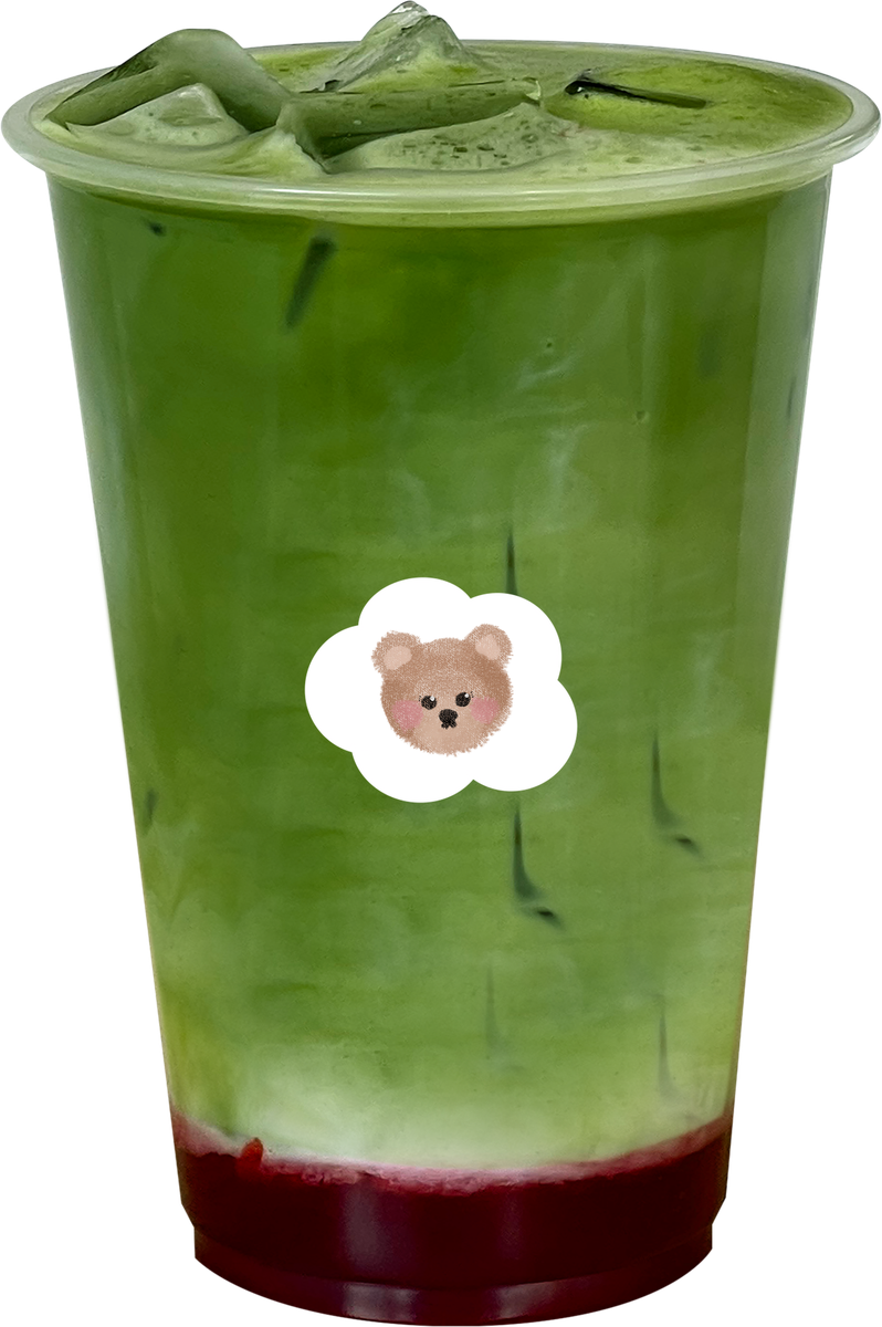 strawberry matcha latte bij chibiboba in Merksem, Antwerpen