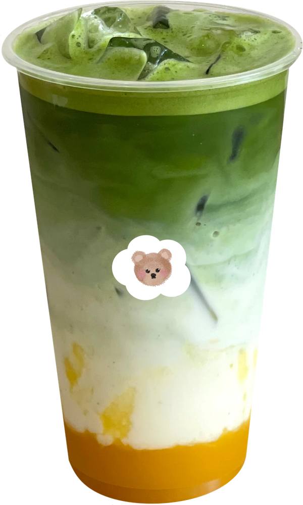 mango matcha latte bij chibiboba in Merksem, Antwerpen