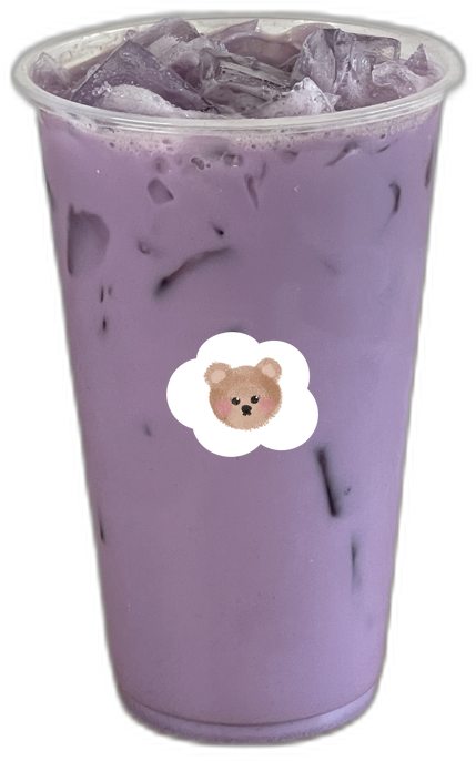 taro milk tea bij chibiboba in Merksem, Antwerpen